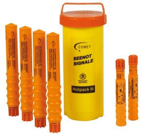 Comet Box with distress signals for coastal navigation