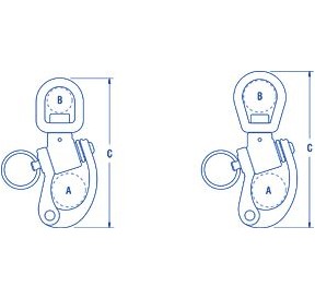 Ronstan Swivelling Small Bail Trunion Snap Shackle 70mm