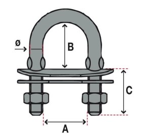Ronstan Bride U de Pont 9.5mm 5/16*3" UNF