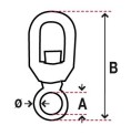 Galvanised Mooring Swivel Large Eye 10mm