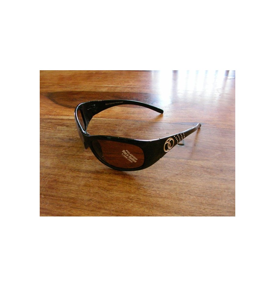 Barz Optics Hayman Matt Black Diamonte Trim AC Polarised Amber