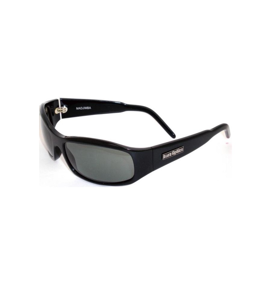 Barz Optics Madjimba Gloss Ziel Hand Made Black CR Polarised Grey