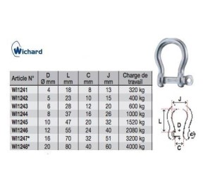 Wichard Manille Lyre Autobloquante 4mm