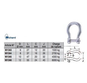 Wichard Manille Lyre Axe Allen 6mm