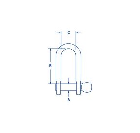 Ronstan Shackle Wide Dee Slotted Pin 3.2mm