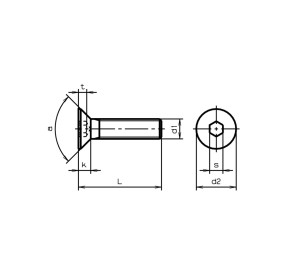 Vis Metrique Inox A2 M4 40mm Allen Tête Fraisée Plate