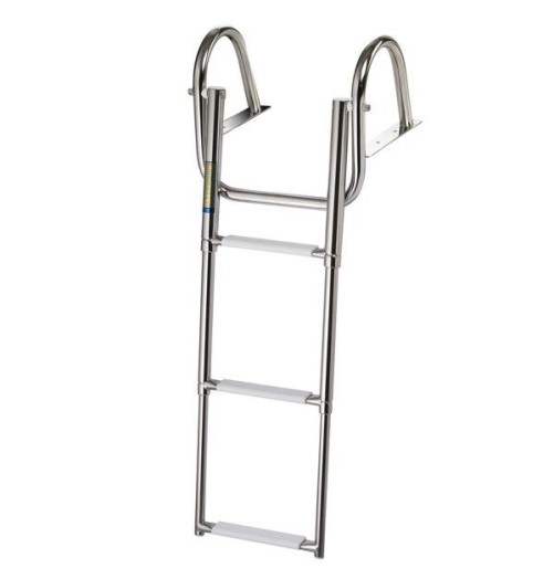 Stainless steel ladder with 4 telescopic steps