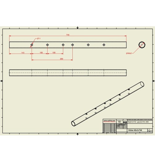 CadKat Ecoline Extension/Handle Adjustable Portion 746mm