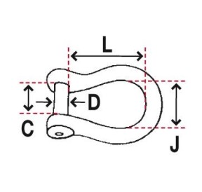 Wichard Self-locking Allen head pin shackles «bow» 8mm 1344 H2O Sensations
