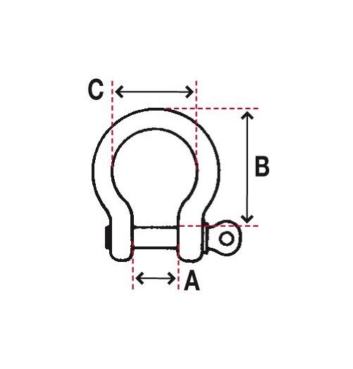Shackle Bow Steel Galvanised 18mm