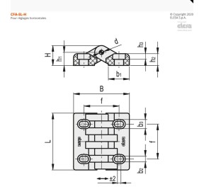 Elesa Charnières Trous Oblongs De Réglage CFA.65-SL-H 422272 H2O Sensations