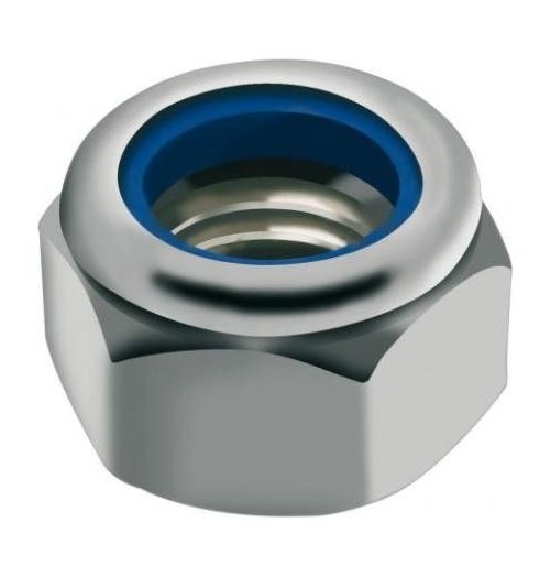 Ecrou Frein (NylStop) Metrique Inox A2 Hexagonal M4