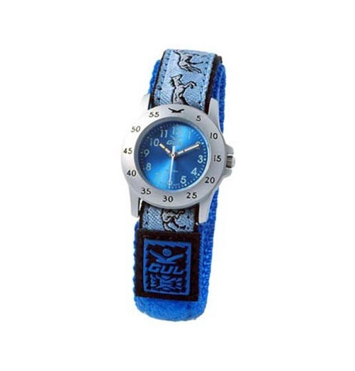 Gul Children Micro Chrome Blue Dial Velcro Strap