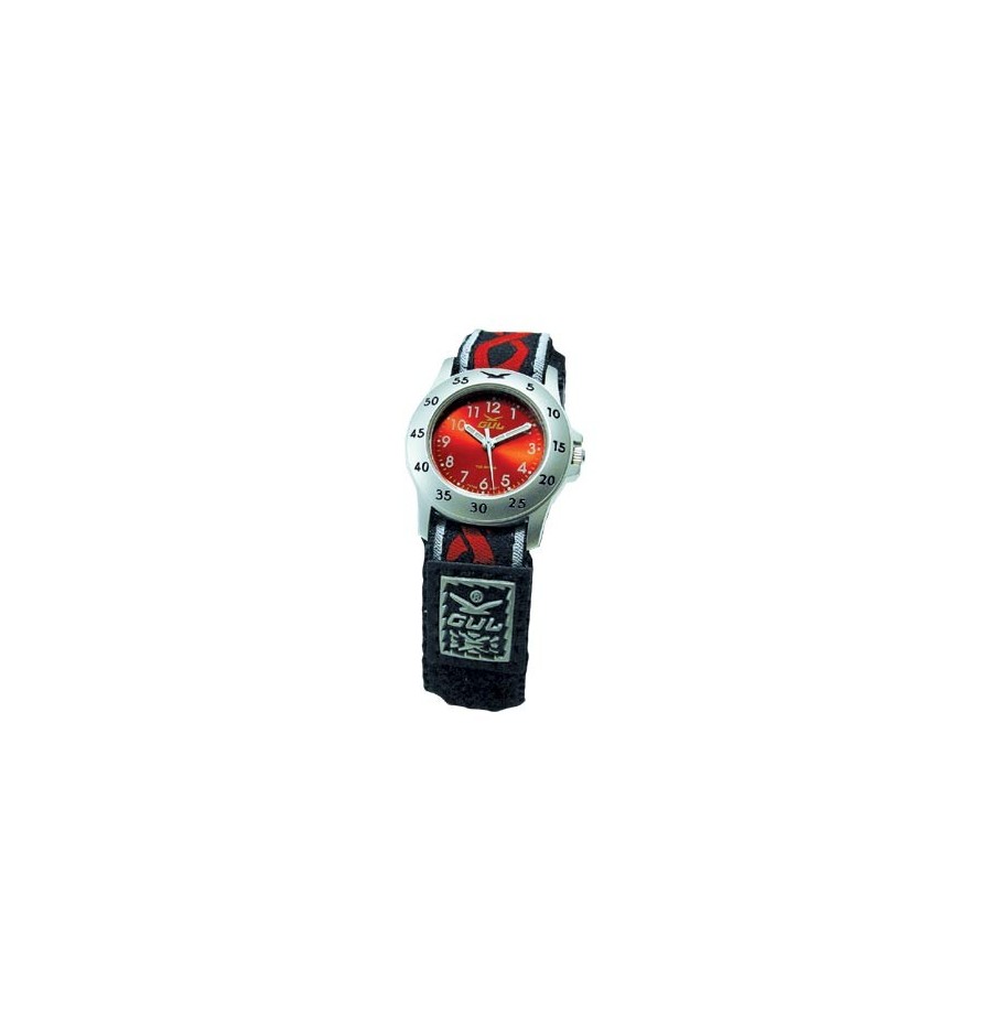 Gul Children Micro Chrome Red Dial Velcro Strap