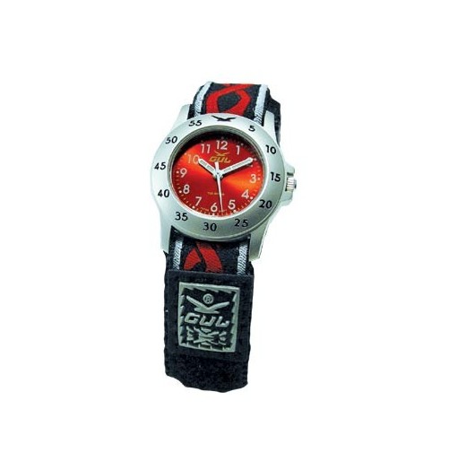 Gul Children Micro Chrome Red Dial Velcro Strap