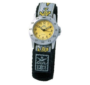 Gul Children Micro Chrome Yellow Dial Velcro Strap