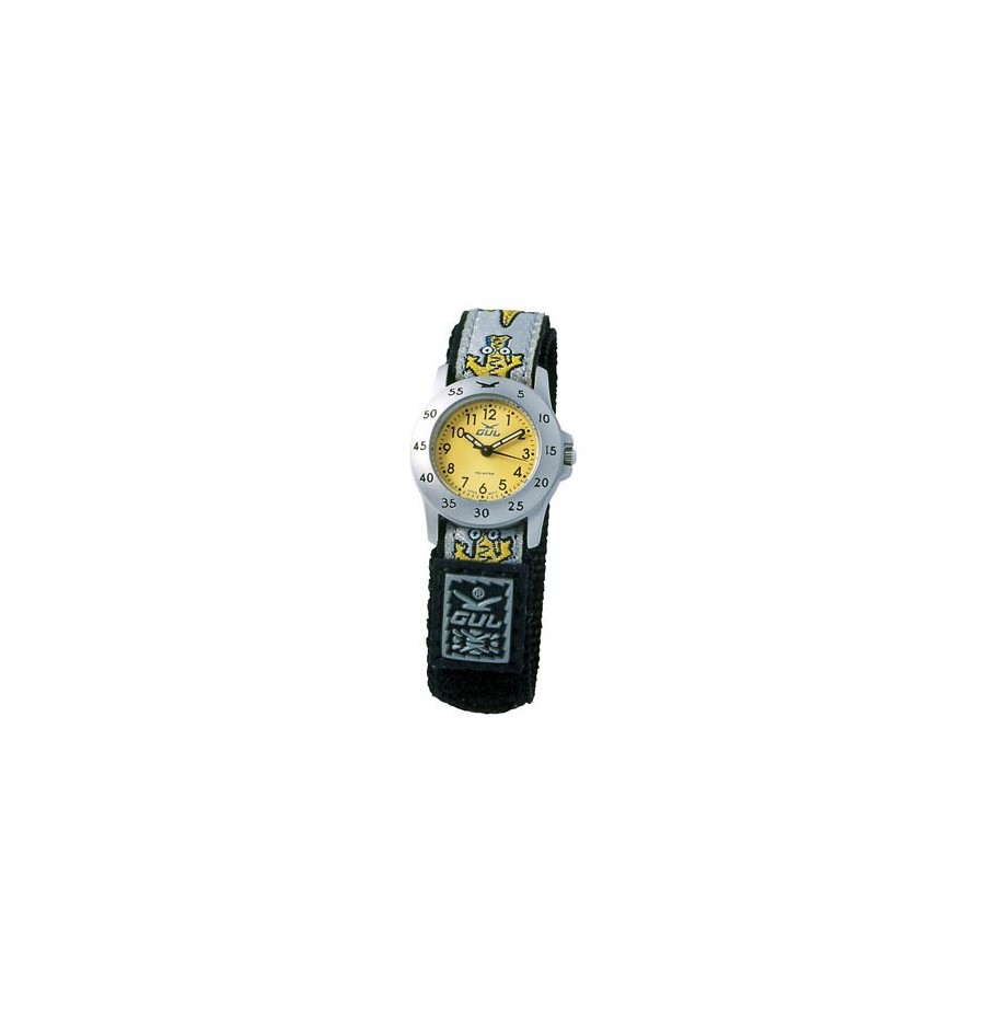 Gul Children Micro Chrome Yellow Dial Velcro Strap