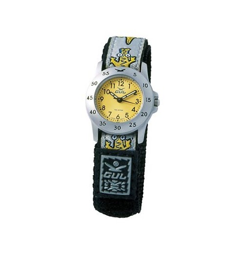 Gul Children Micro Chrome Yellow Dial Velcro Strap