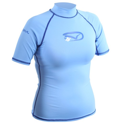 Gul Ladies Swami UV Protection Short Sleeves Baby Blue RG0210 H2O Sensations