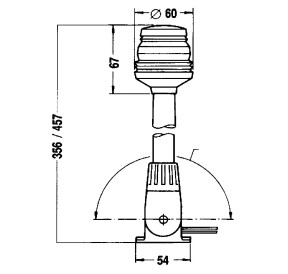 Aquasignal Serie 20 Feux Tout Horizon Noir 360° Mât Inclinable 457mm