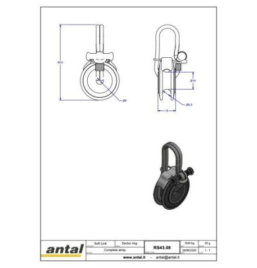 Antal SectoRing Low Friction Ring With Loop 43*8mm