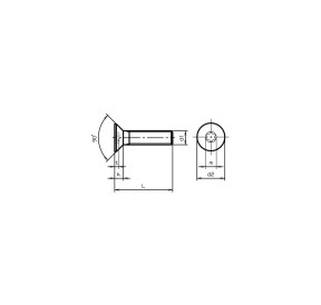 Vis Metrique Inox A2 M3 16mm Torx Tête Fraisée Plate