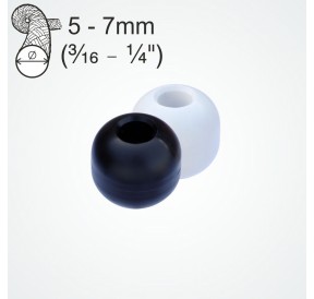 Clamcleat Boule d'arrêt Sandow 5-7mm 5pcs Noir PT520 H2O Sensations