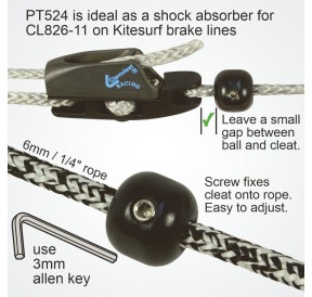 Clamcleat Boule Buttée vissée 6mm PT524 H2O Sensations