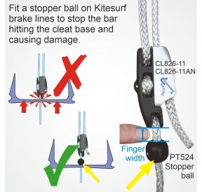 Clamcleat Boule Buttée vissée 6mm PT524 H2O Sensations