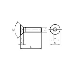 Vis Metrique Inox A4 M5 50mm Torx Tête Fraisée Plate
