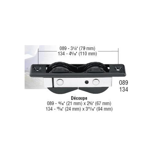 Harken Bullet Poulie 29mm Double Encastrer
