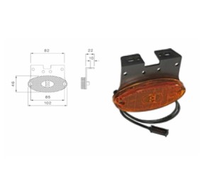 Aspöck LED 12V FlatPoint 2 Orange Position Lights with Support CAR31236408 H2O Sensations