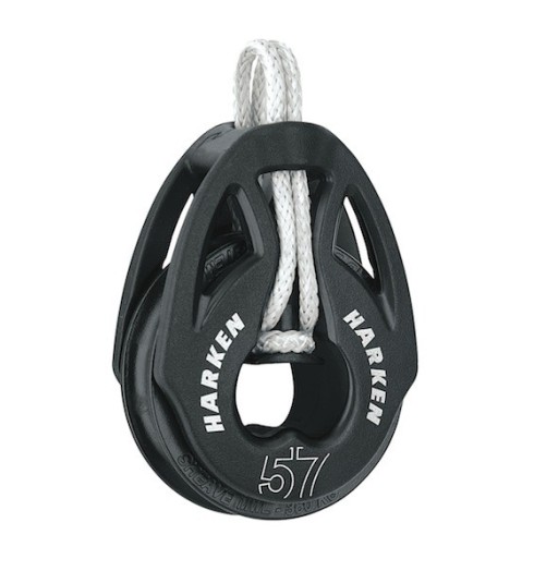 Harken Carbo T2 Poulie 57mm Simple Point Ancrage