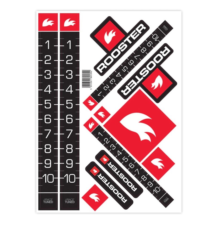 Rooster Set Autocollant de calibration Page A4