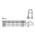 Wichard Shackle Long D Key Pin with Bar 6mm