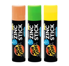 Sun Zapper Zinc Stick Pack UV Protection Green Yellow Tone Light SUNZPK2 H2O Sensations