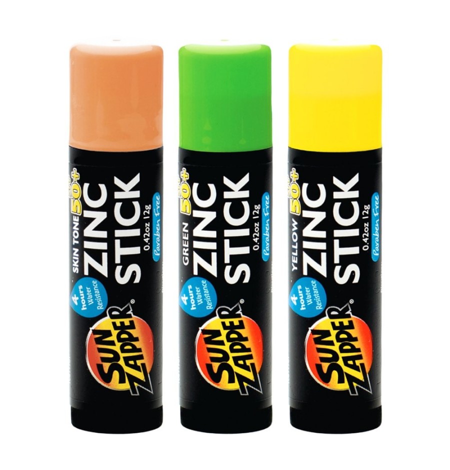 Sun Zapper Zinc Stick Protection UV Vert Jaune Ton Peau