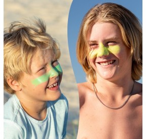 Sun Zapper Zinc Stick Pack UV Protection Green Yellow Tone Light