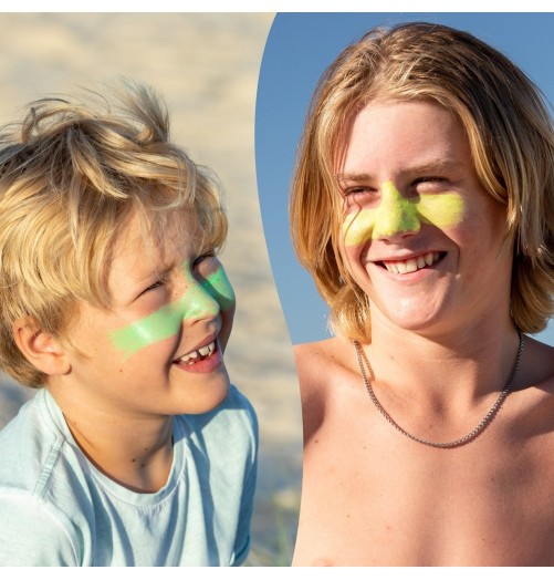 Sun Zapper Zinc Stick Pack UV Protection Green Yellow Tone Light