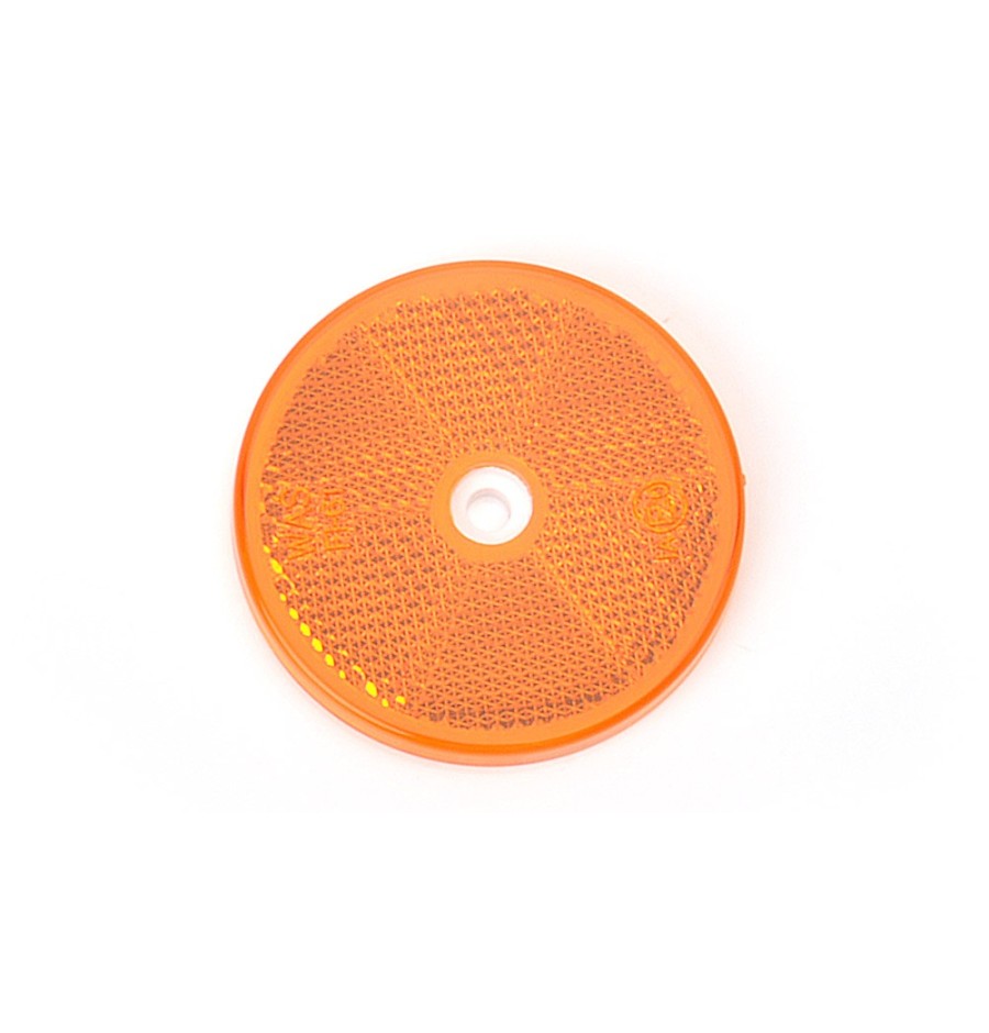 WAS Catadioptre Rond Orange 1 trous 60mm