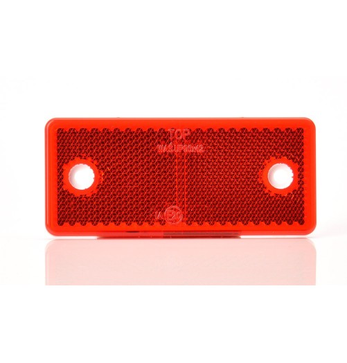 WAS Catadioptre Rectangle Rouge 2 trous 96*42mm