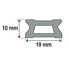 Ronstan Rail aluminium Anodisé Noir Serie 19