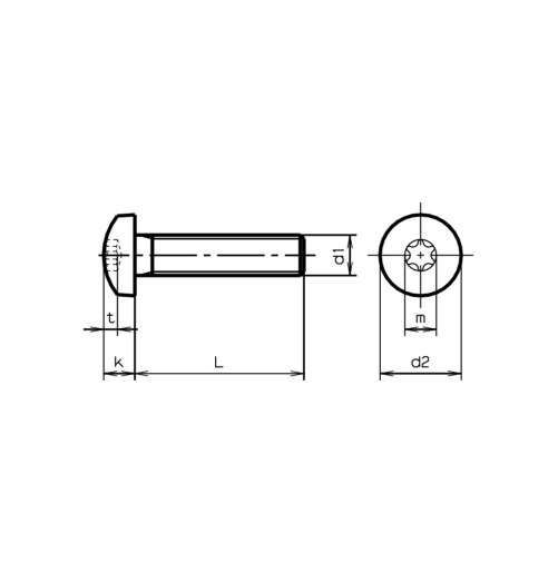 Vis Metrique Inox A4 M3 16mm Torx Tête Bombée