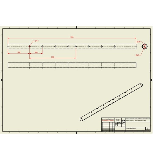CadKat Ecoline Extension/Timon Partie Ajustable 996mm