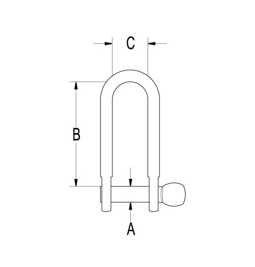 Ronstan Shackle Long Dee 5/32" 4mm