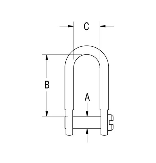 Ronstan Shackle D Slotted Pin 5/32" 4mm