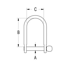Ronstan Shackle Wide D 1/4" 6.4mm
