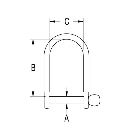 Ronstan Shackle Wide D 3/16" 4.8mm