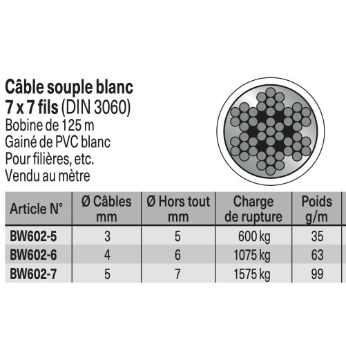 PVC Stainless Steel Wire Sheated 7*7 4mm BW602.6 H2O Sensations