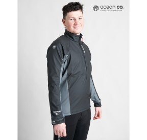 Rooster Homme Coupe Vent Active Aquafleece Top Noir Gris ROO14242X H2O Sensations